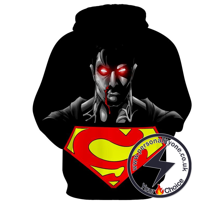 Superman Dark Logo - Superman Sweat Shirt - Superman Hoodies